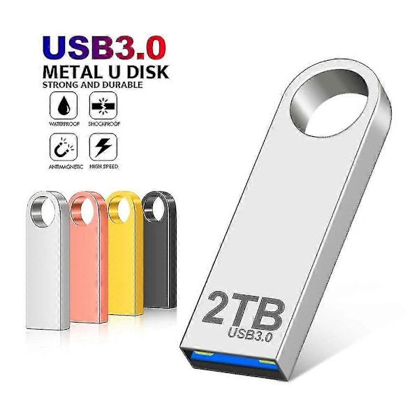 Super Usb 3.0 2tb Metall Usb-minne 1tb Cle Usb Flash-enheter 512g Usb-minne Hög hastighet fri frakt 2TB