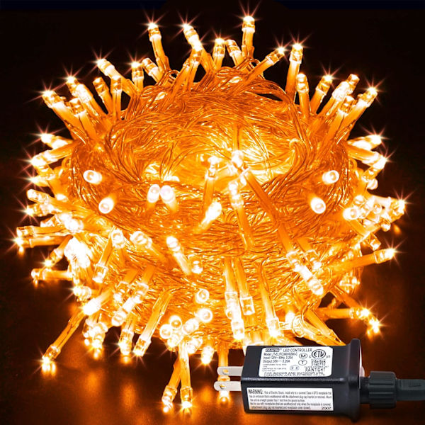 Varmt vita julbelysning inomhus, 10 meter 100 LED-julsträngljus Orange