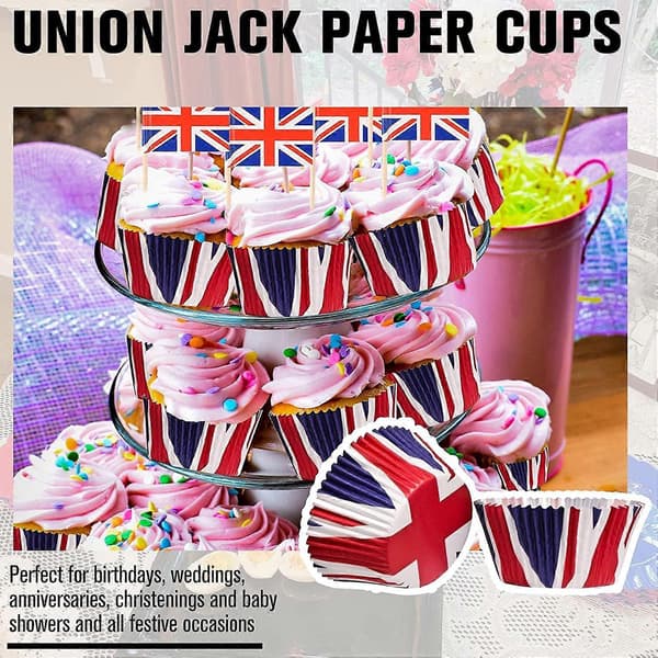 200 st Union Jack Pappersformar för Muffins
