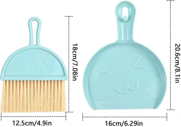Mini Plastskyffel och Borste, Multifunktionell (Blå)