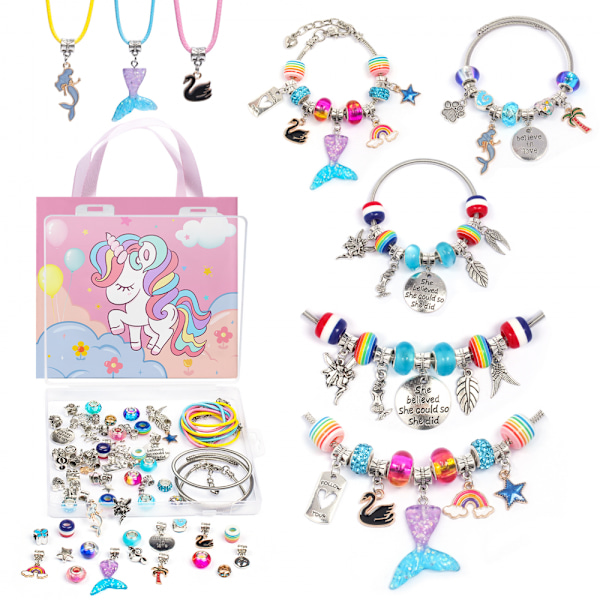 Adventskalender - 66 st Unicorn Dazzling Colored Glaze DIY Armband