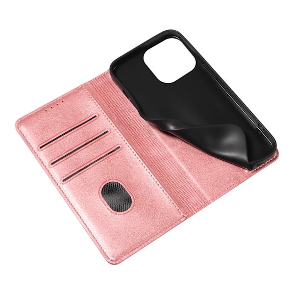 Passar för iPhone 15 mobilfodral, Apple 14 mobil läderfodral, kompatibel pink iPhone 15 plus