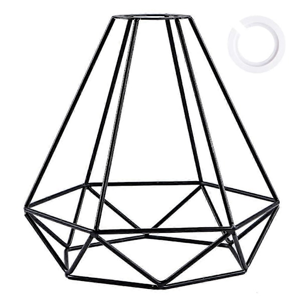 Metall Lampskärm Retro Svart Lampskärm för Kök Matsal Sovrum Hall (Svart)