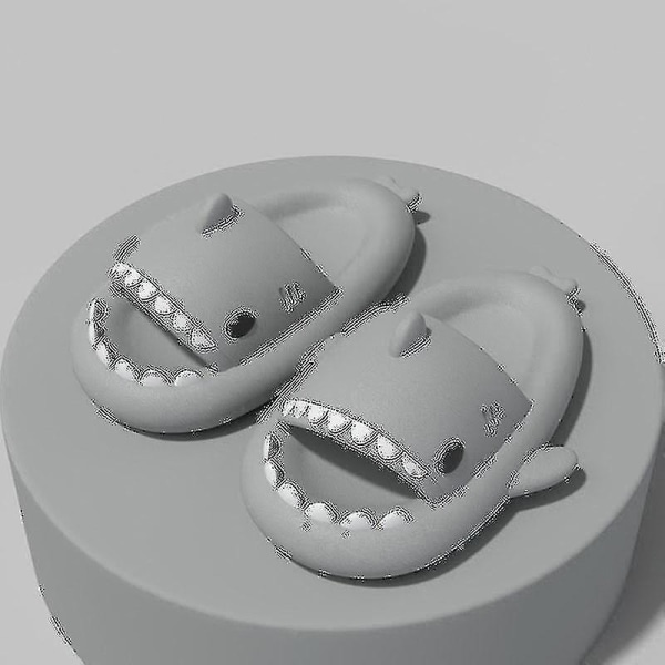 Shark Tofflor Halkfria Dusch Badrumstofflor Soft Summer Sli grå 24 25