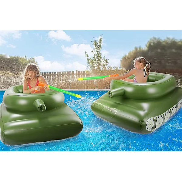 Tank Badring Vattenstrid Leksak Tank Pool Party Uppblåsbar Bil Bad 110cm
