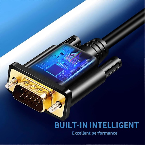 HDMI till VGA-kabel, Guldpläterad 1080P Aktiv HDMI Digital till VGA Analog Videoadapter 1.8m