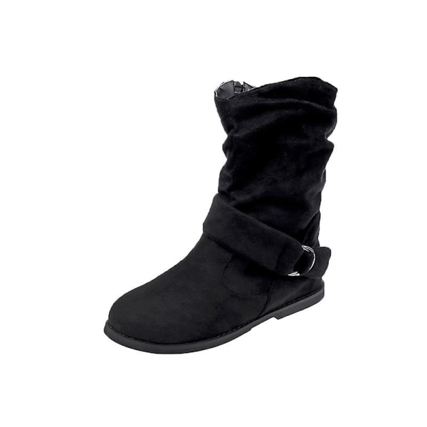 Damskor - Slöa Modeplattformar Vinter Stängda Tå Biker Pull-On Ankelboots 40