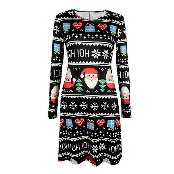 Kvinnors Festklänning Julklänning Damernas Semester Jultomte Swing M 4XL Snowflakes