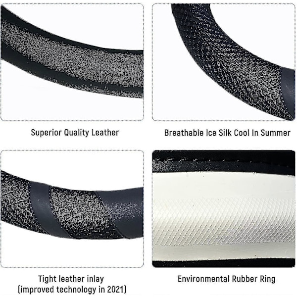 Läderrattskydd med ventilerande mikrofiber och viskos för män och kvinnor, universellt 14,5 tum halkskydd