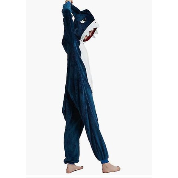 Haj-filt-huvtröja för vuxna - Haj-onesie för vuxna - Bärbar filt - Sha Tibetan Shark Zipper Edition 120 yards