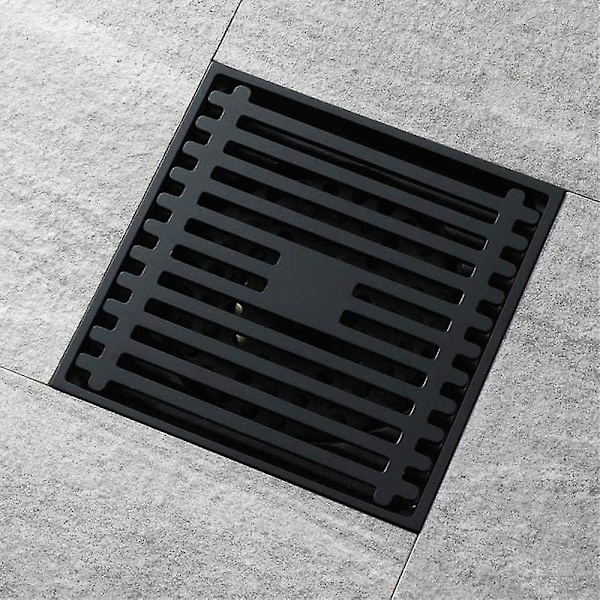 Svart Mässing Golvbrunn 10 X 10 Cm Golvbrunn Dusch Toalett Bat
