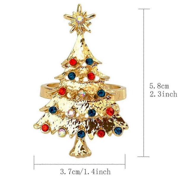 6 st Jul Servettknapp Servettring Tygring Diamant Jul Servettringar