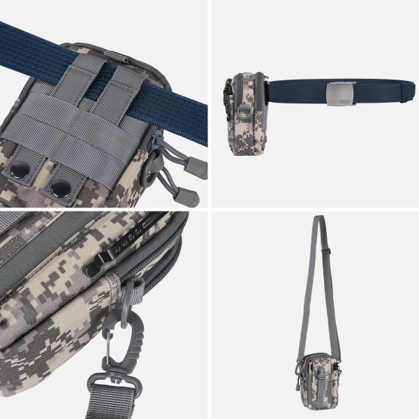 Taktiska midjeväskor, Universal midjeväska för utomhusbruk | Molle EDC Pou 3 Acu Camouflage01