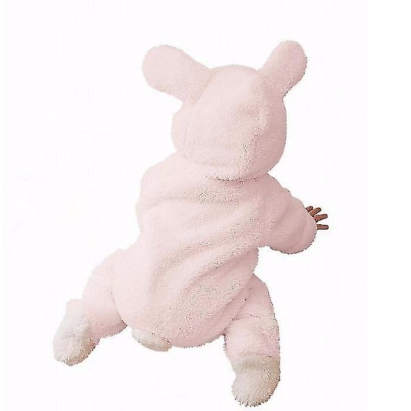 Nyfödda Bebis-Rompers Höst Vinter Varma Fleece Bebis Pojkar Kostym Brun 9-12M