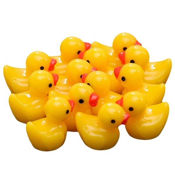 120 st, Mini Resin Ducks Miniatyr Duck Yellow Duckling Family Prank G Yellow duckling