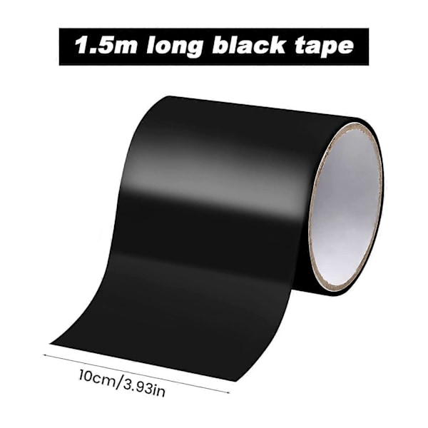Vattentät Reparationstejp, 10cm x 1,5m Läckagesäker Reparationstejp för Rör, Pool, Hink, Ej Stretch (Svart)