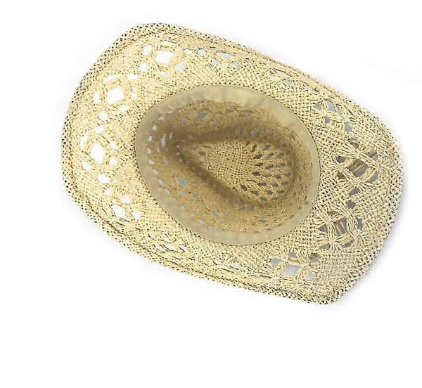 Dam Halm Panama Hatt Strand Solhatt Bredbrättad Halm Roll Up Hatt, vit