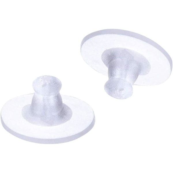 Weddhuis 100 delar silikonlåsörhängen - universal plastörhängen med gummikoppling (11 x 8 mm)