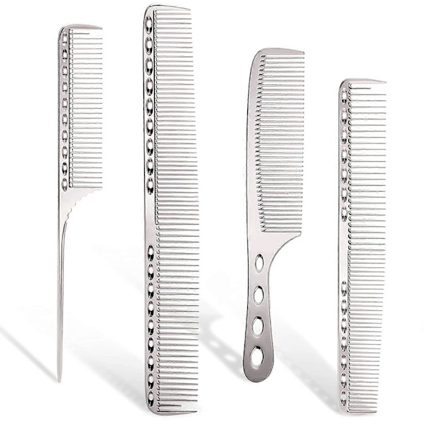 Professionell Aluminium Dressing Comb, 4 Typer (Silver)