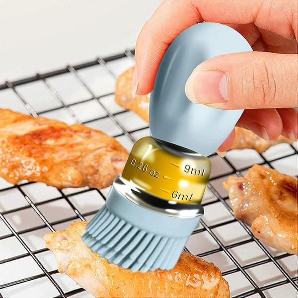Olivoljedispenser med borste, 2 i 1 glasoljeflaska