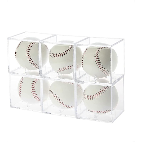 Stapelbar Baseball Display Case, Akryl Kub Memorabilia Display Förvaringslåda, UV-skyddad Baseballhållare för Bollvisning - Passar Officiell Storlek Boll