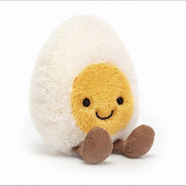 Mjukdjur Kokt Ägg, 25cm | Mjukdjur Mat | Rolig Present