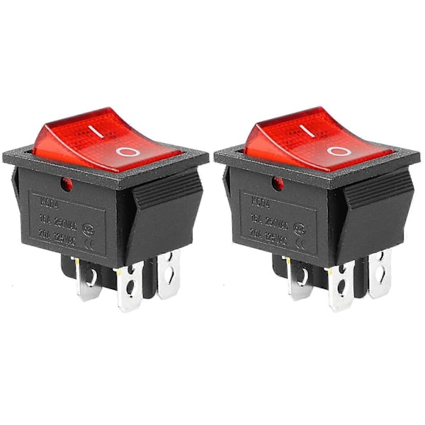4st AC DPST 4-Pin 2 Lägen På/Av 20A/125V 15A/250V Grön LED-lampa Belyst Båtvippströmbrytare