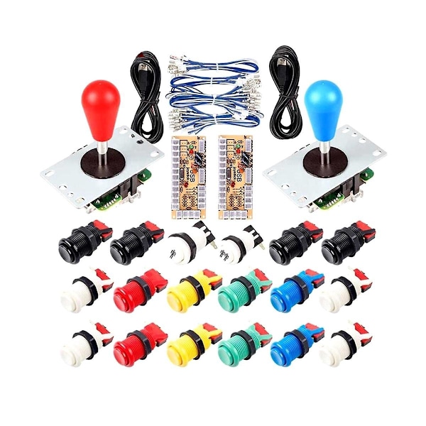 Arcade Joystick DIY-kit med Nollfördröjning USB-styrenhet för PC, Oval Boll J