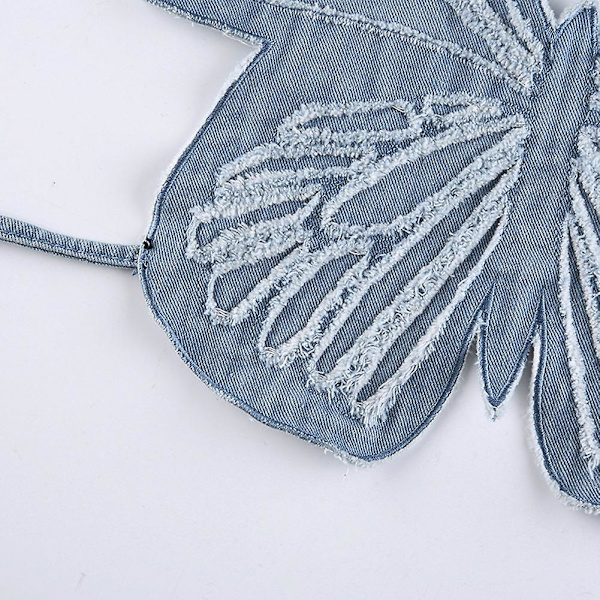 Y2k Butterfly Jeans Crop Top