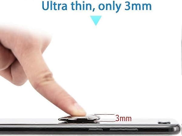 5 st Mobiltelefon Ring Katt Fästbart Stöd 360 Grader Svart