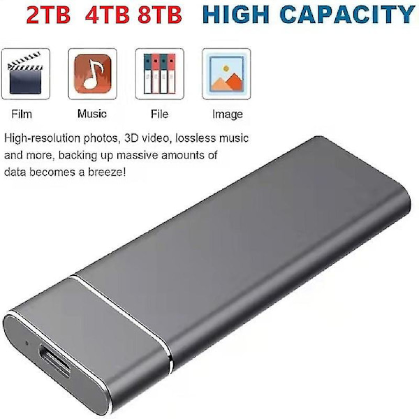 16tb Extern Ssd Mobile Solid State hårddisk USB 3.1 Externa black 1TB
