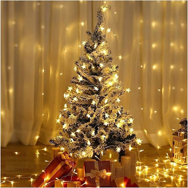 Star String Lights 10Ft 20 LED Fairy Lights Batteridriven vattentät Warm White Star Lights