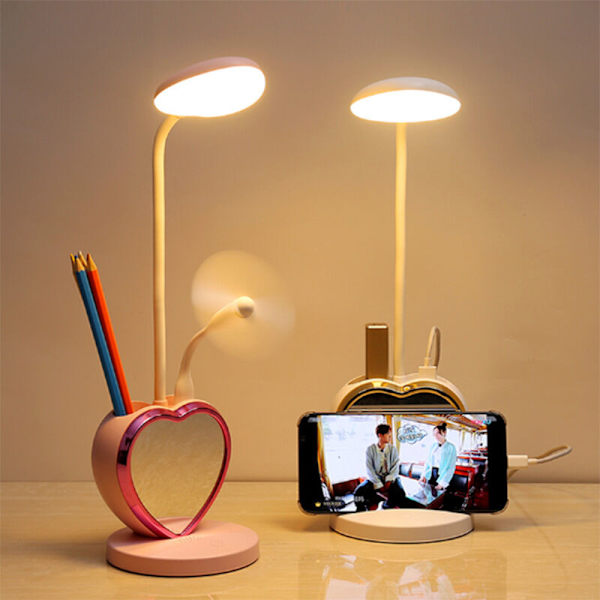 LED-skrivbordslampa, laddningsbar LED-skrivbordslampa med USB-laddning