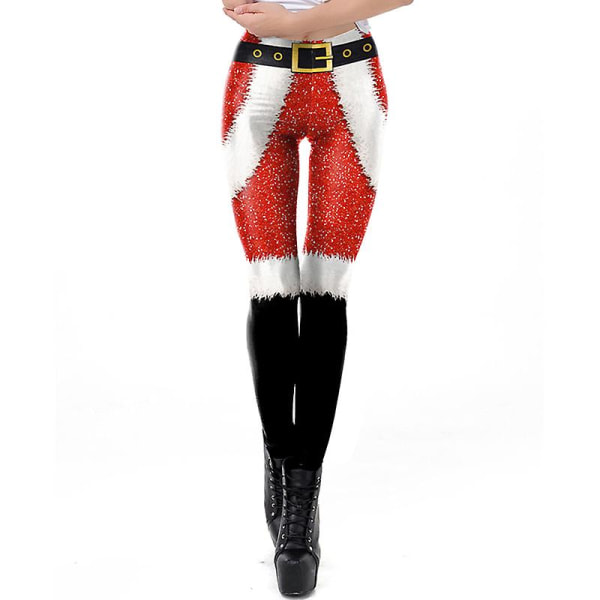 Kvinnor Leggings Mode 3d Digital Printing Christmas Leggings Roliga Se SKDK095 L