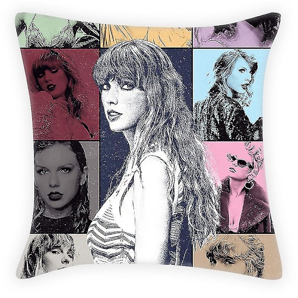 Taylor Swift Kvadratisk Kuddfodral Dekorationskudde Soffa Bil Hem Kontor 18x18 tum 1