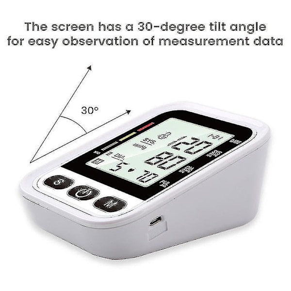 Digital LCD-skärm Övre Arm Blodtrycksmätare Elektronisk Sphygmoma