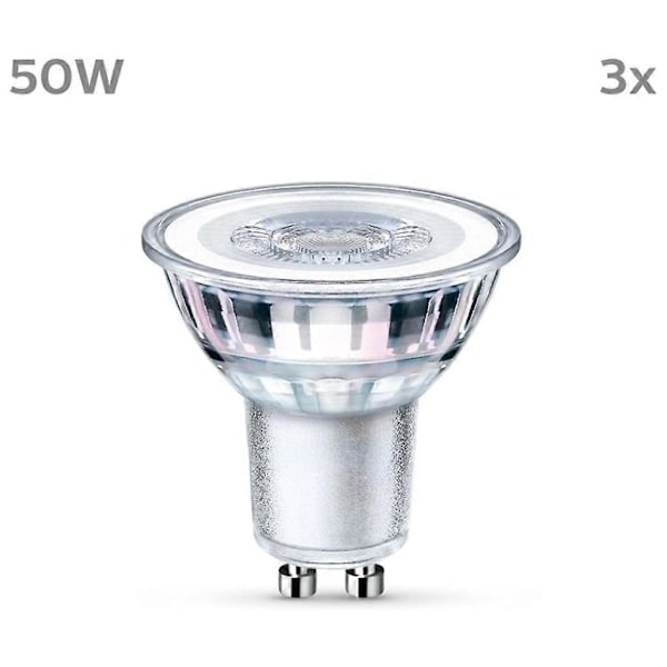 3-pack LED-lampor GU10, 50W, varmvit