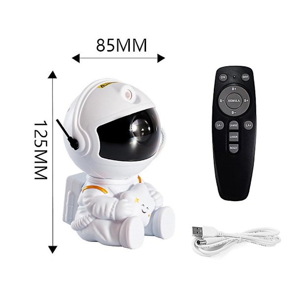 Ny Galaxy Stjärnprojektor Stjärnhimmel Nattlampa Astronautlampa Hem R White Mini Version