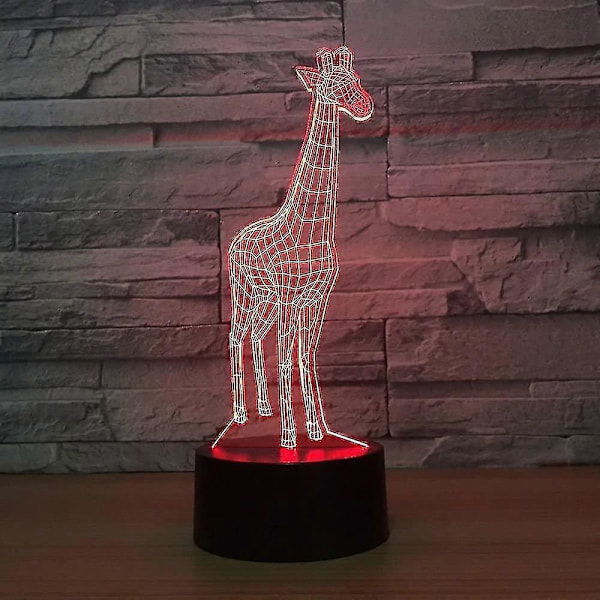 Djur Giraff 3D Nattlampa Touch LED Bordslampor 7 Färger Ändringsbar Skrivbordslampa Bords Hushållsrum Dekoration Gåva, Födelsedagspresent Julklapp