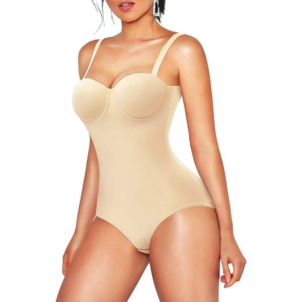 Rygglös Kroppsshapare För Kvinnor Push Up BH Låg Rygg Tanga Bodysuit colour M