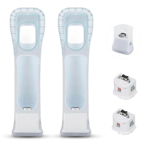 Motion Plus Adapter Sensor med Silikonfodral för Nintendo Wii Fjärrkontroll, 2-Pack, Vit, Kompatibel med MotionPlus
