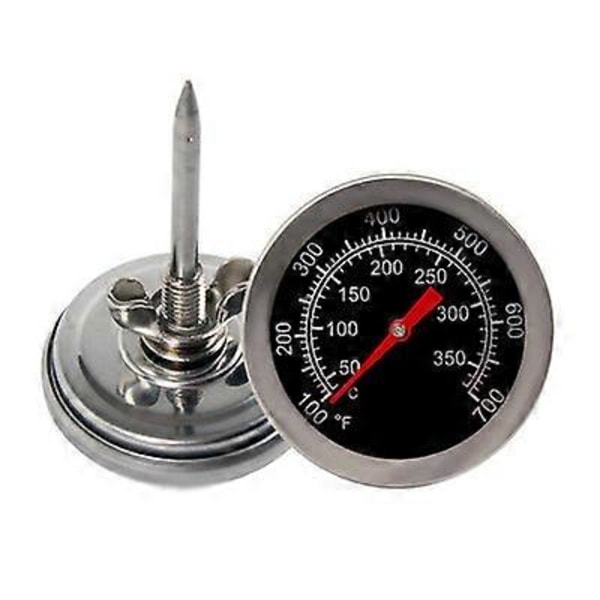 Ugnstermometer i rostfritt stål BBQ Grill Röktermometer 50-350, 100-700