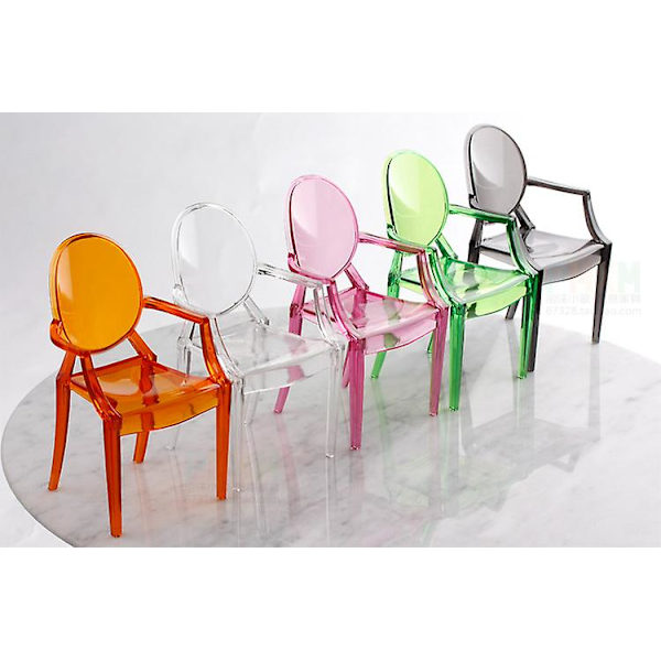 Set med 3 1/6 Matstolsmöbler för Barbie-dockor - Transparent spöklik fåtöljdesign transparent