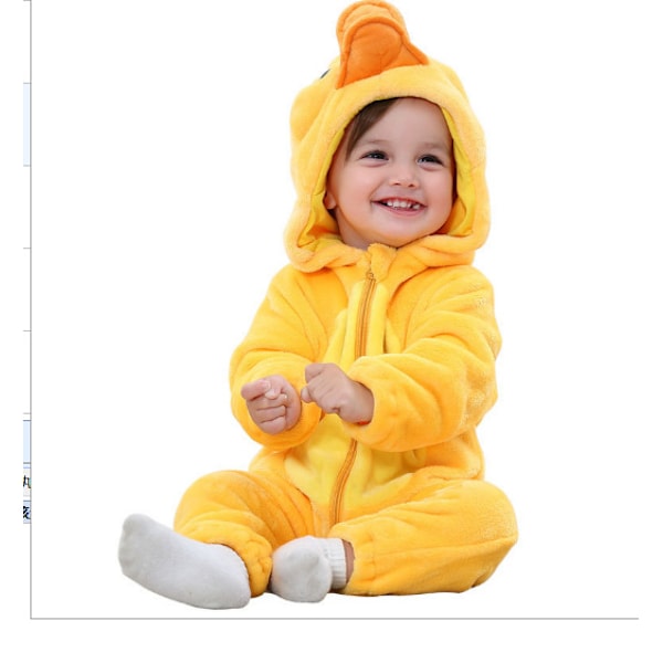 Baby Romper Mjuk Varm Onesie Pyjamasdräkt Halloween Kläder för Barn Yellow duck 120cm