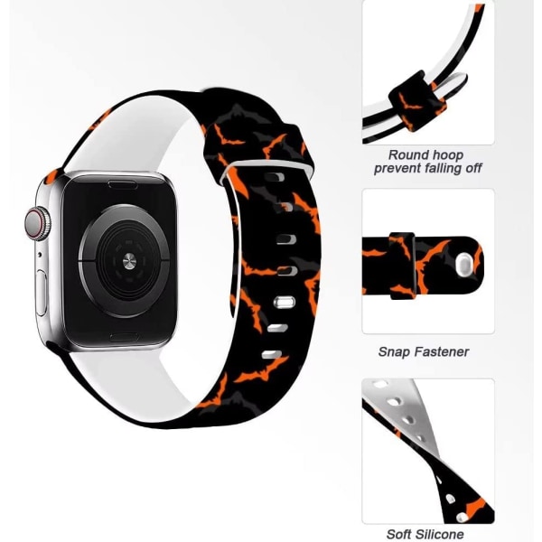 Kompatibel med Apple Watch-armband 42mm 44mm 48mm Svart 38/40/41 mm