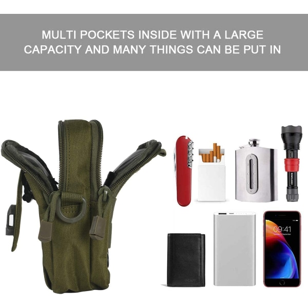 Taktiska Midjeväska, Universal Utomhus Midjeväska | Molle EDC Pou 7 Army Green01