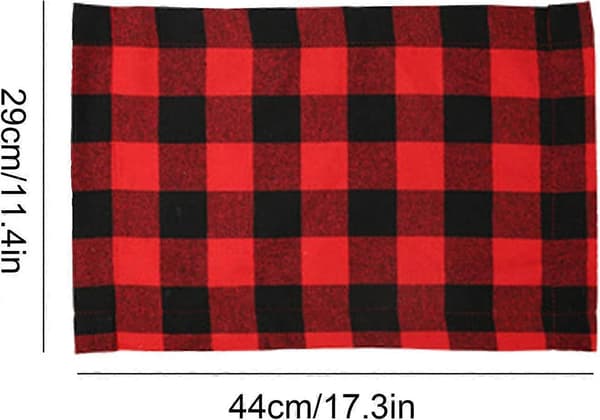 4-pack Röda &amp; Svarta Buffelrutiga Mattor