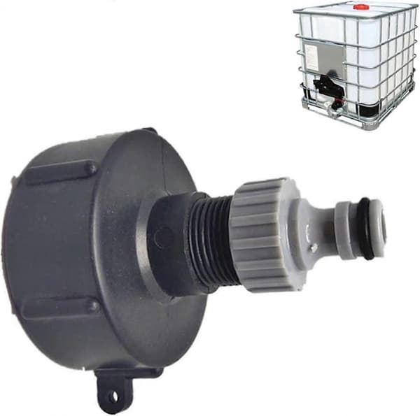 Snabbkoppling Nippel för 1000L Tank, S60X6 IBC Koppling Multitanks Kranbeslag (Plastutlopp, 3/4')