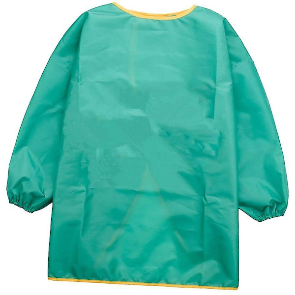 Barnmålningssmocka, barnförkläde, haklapp blå, S green M