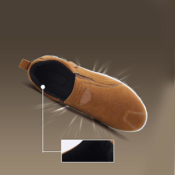 Slip-on Walking Shoes för män Casual Andas Anti Slip Skor Wi Grå 40